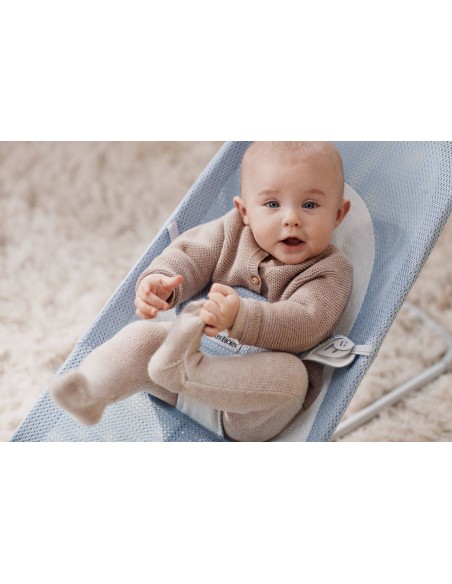 BABYBJORN - leżaczek BALANCE SOFT MESH - Niebieski/Biały Leżaczki