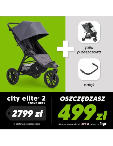 Baby Jogger BBJ WOZEK CITY ELITE 2 PROMO FOLIA PALAK S.GREY