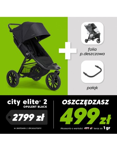 Baby Jogger BBJ WOZEK CITY ELITE 2 PROMO FOLIA PALAK O.BLACK