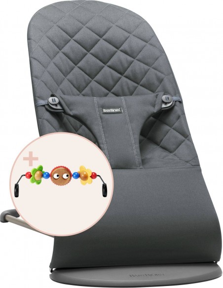 Babybjorn - Leżaczek Bliss Woven - Antracytowy + Zabawka Do Leżaczka Balance Googly Eyes