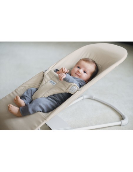 Babybjorn - Leżaczek Balance Soft Woven/jersey Tri Fabric, Jasny Beż