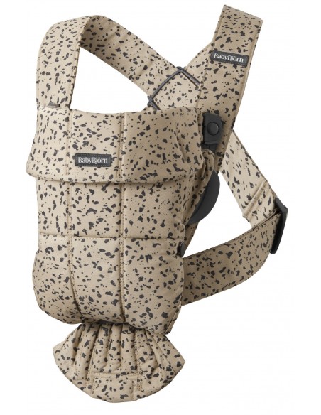 Babybjorn Mini Woven – Nosidełko, Beige/dark Grey Print