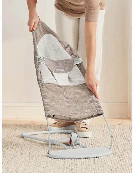 Babybjorn - Poszycie Do Leżaczka Balance Soft Szary Beż/biały, Mesh