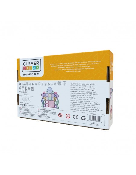 Cleverclixx - Klocki Magnetyczne Petite Pastel Pack - 36 El.