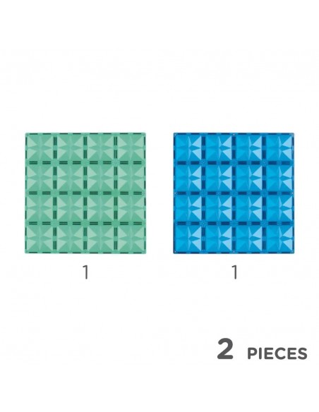 Cleverclixx - Klocki Magnetyczne Big Plates Blue Green - 2 El.