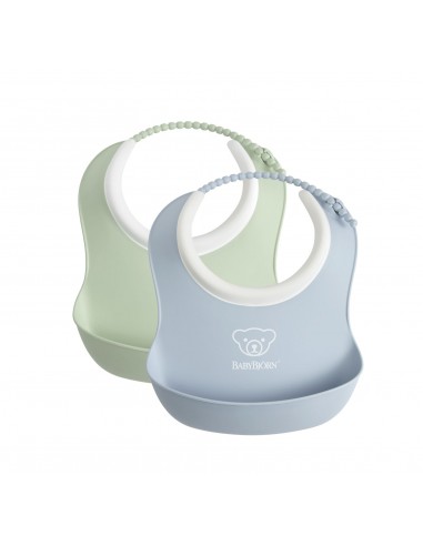 Babybjorn - 2 Małe Śliniaczki - Powder Green/ Powder Blue