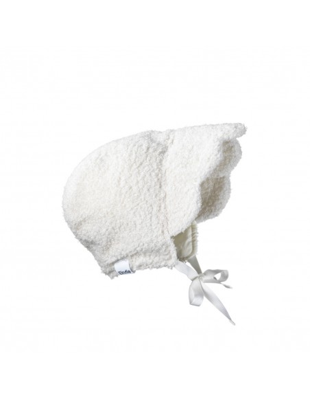 Elodie Details - Czapka Baby Bonnet - White Bouclé - 0-3 M-Cy