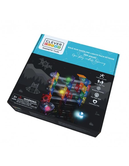 Cleverclixx - Klocki Magnetyczne Ball Run Dazzling Lights Pack Intense - 100 El.