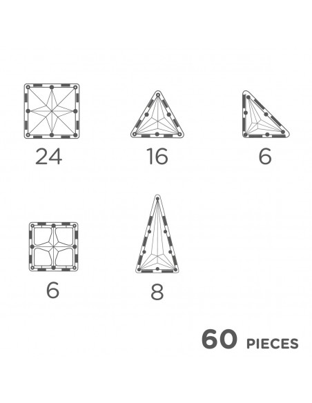 Cleverclixx - Klocki Magnetyczne Original Intense Pack - 60 El.